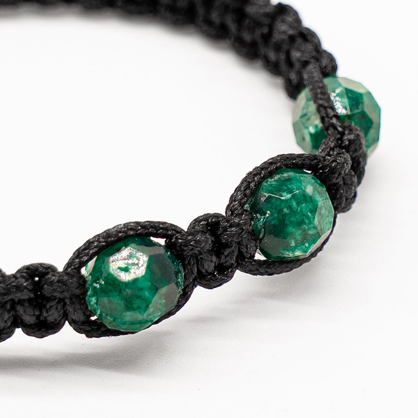 Brazalete con 3 esmeraldas naturales encapsulada redondas