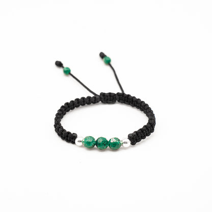 Core: Brazalete con 3 esmeraldas naturales encapsuladas