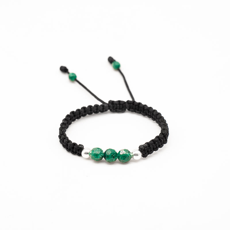 Core: Brazalete con 3 esmeraldas naturales encapsuladas