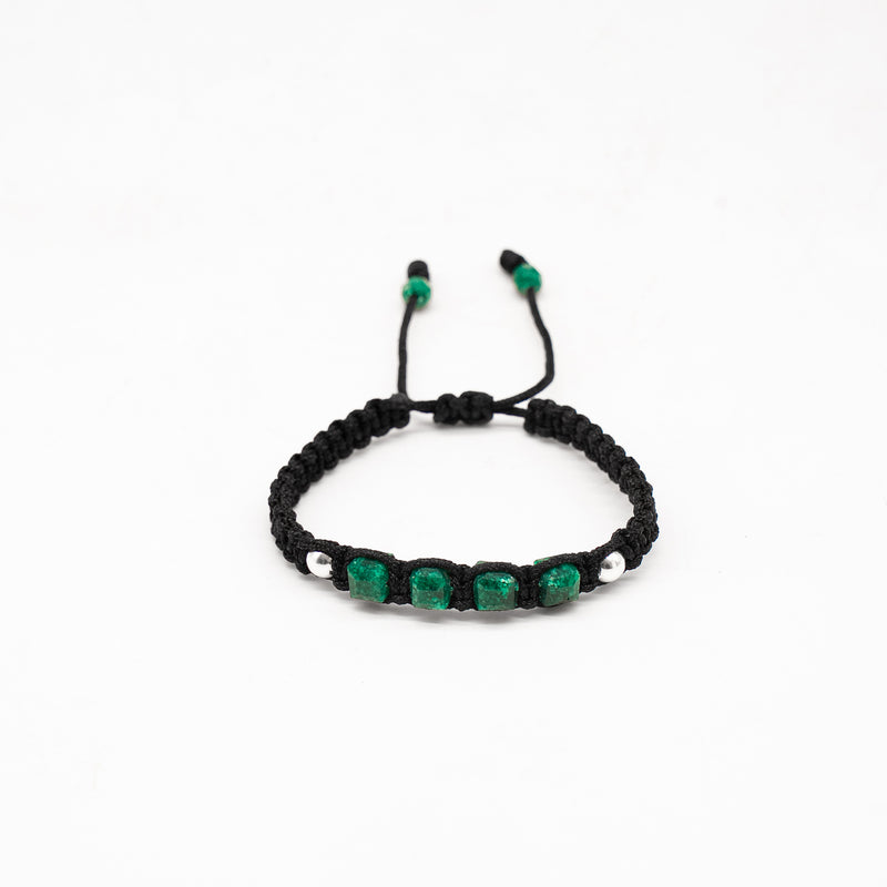 Bloom: Brazalete con 4 esmeraldas naturales encapsuladas