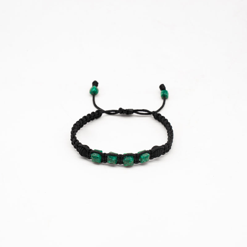 Nerea: Brazalete con 4 esmeraldas naturales encapsuladas