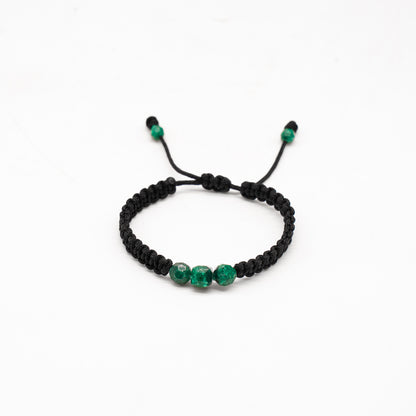 Cora: Brazalete con 3 esmeraldas naturales encapsuladas