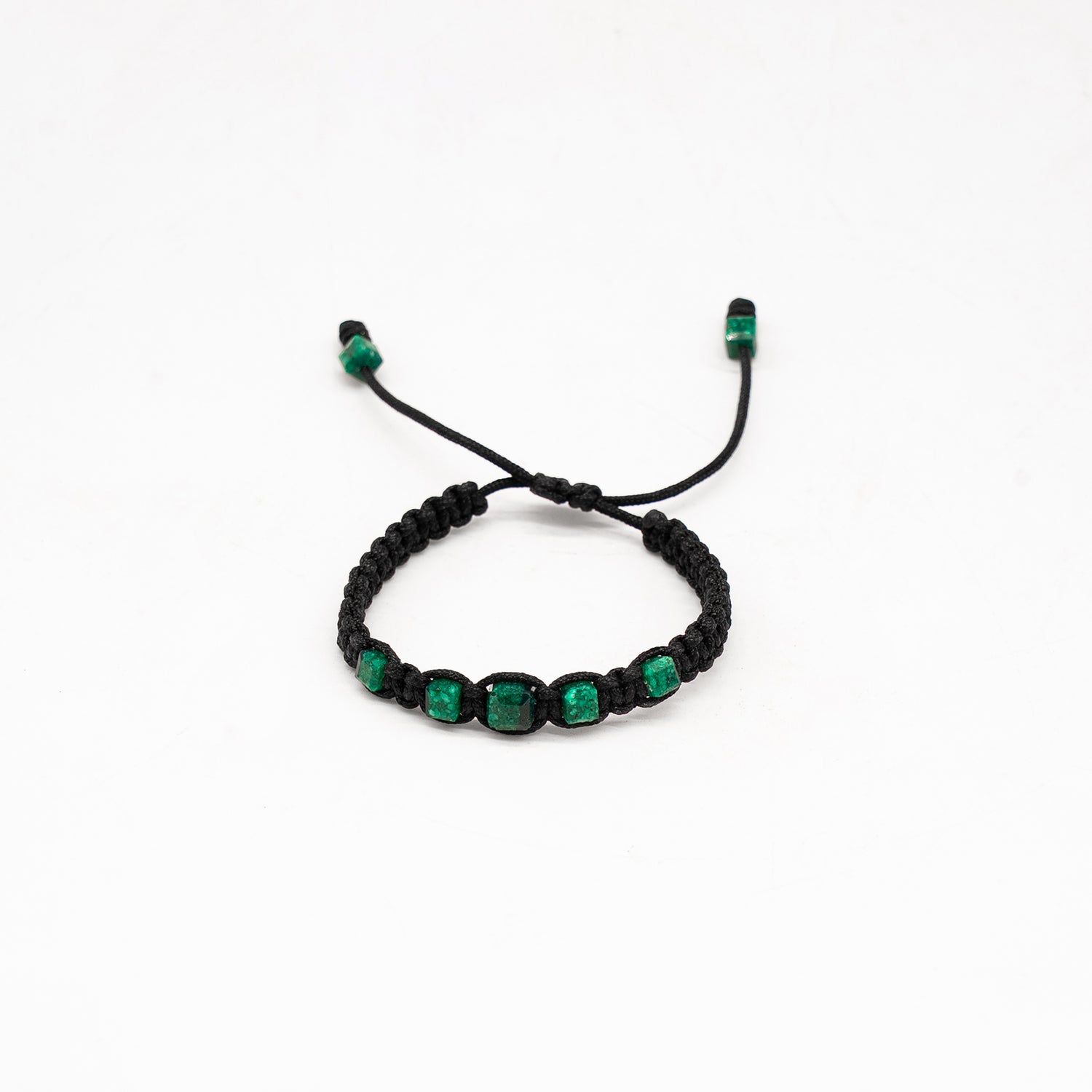 Brazalete con 5 esmeraldas naturales encapsuladas