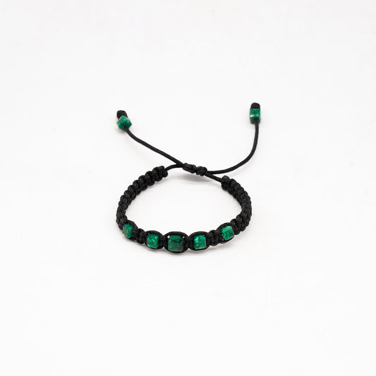 Brazalete con 5 esmeraldas naturales encapsuladas
