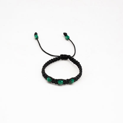 Brazalete con 3 esmeraldas naturales encapsulada redondas