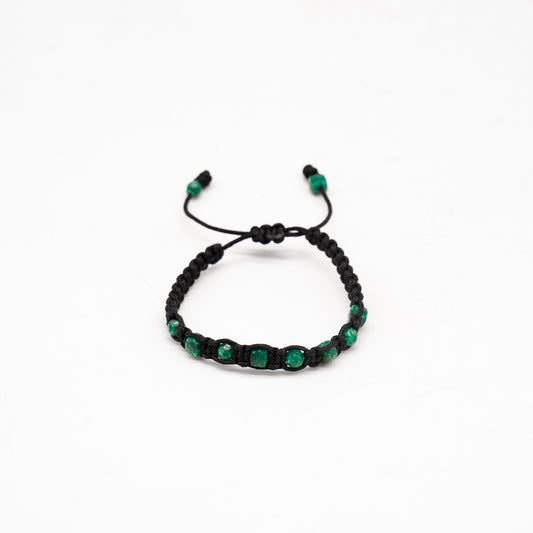 Brazalete con 8 esmeraldas naturales encapsulada redondas