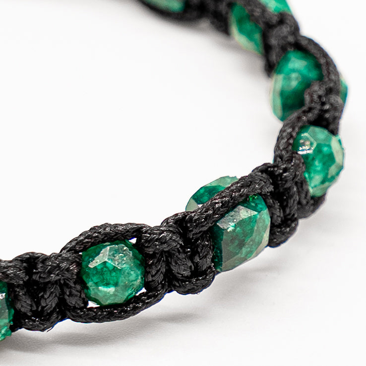 Brazalete con 8 esmeraldas naturales encapsulada redondas
