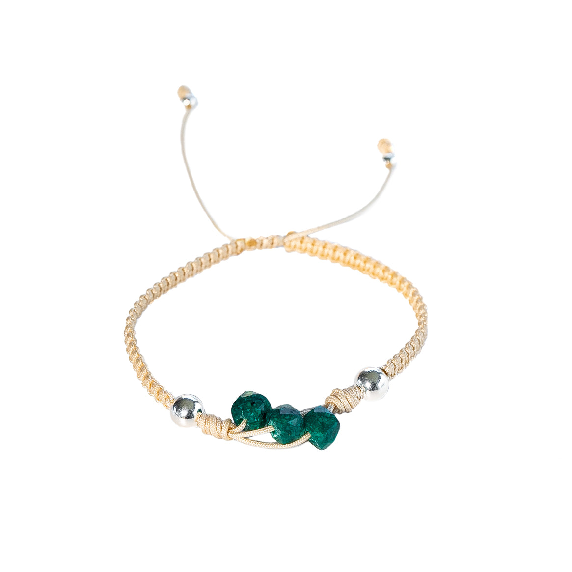 Lazo Eterno: Brazalete con 3 esmeraldas naturales encapsuladas