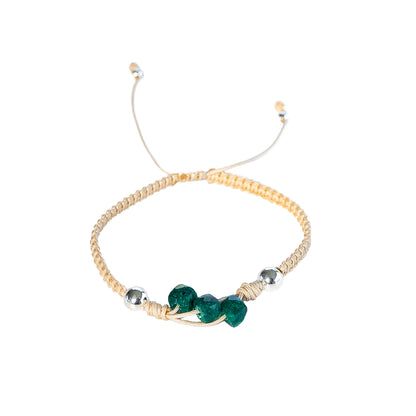 Lazo Eterno: Brazalete con 3 esmeraldas naturales encapsuladas