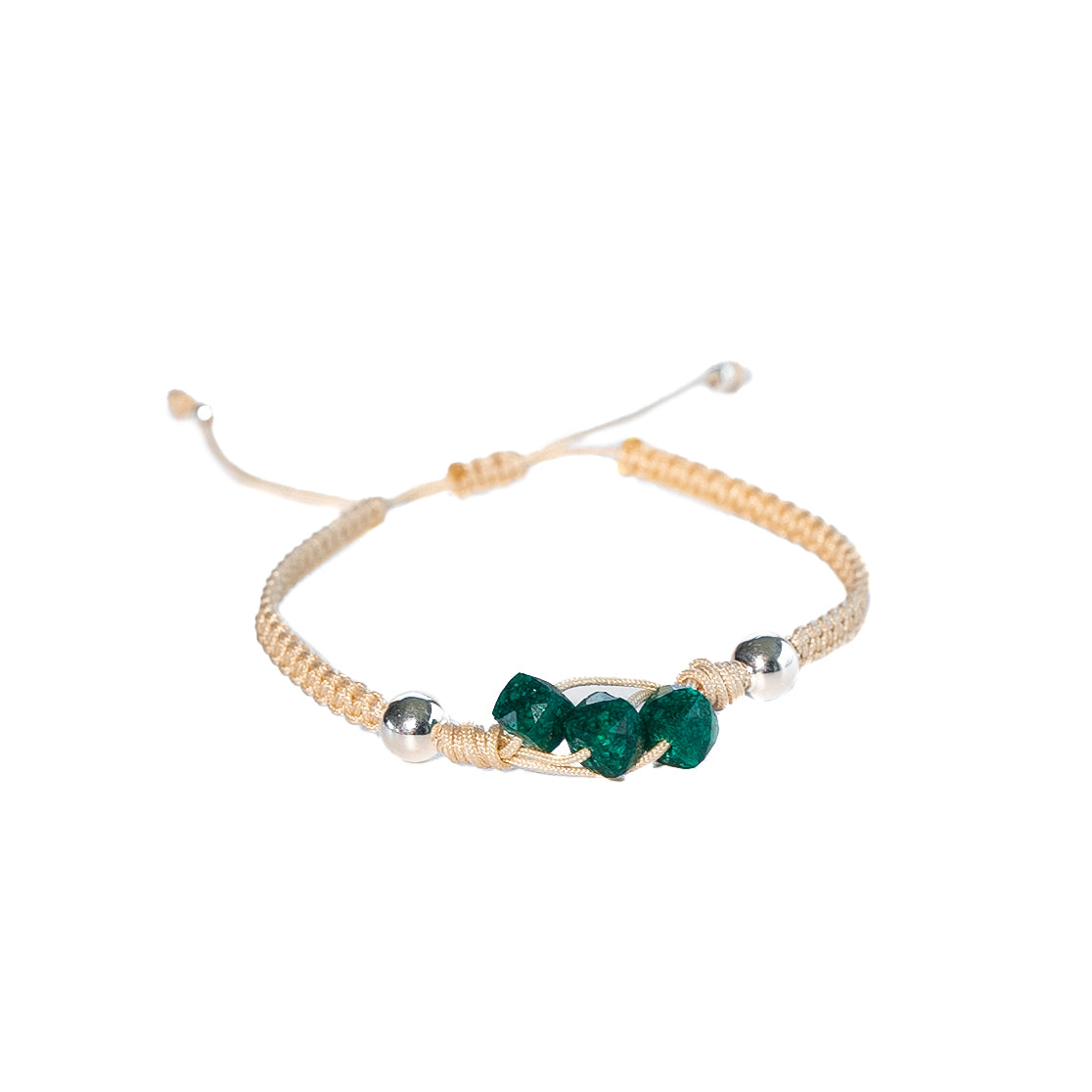 Lazo Eterno: Brazalete con 3 esmeraldas naturales encapsuladas